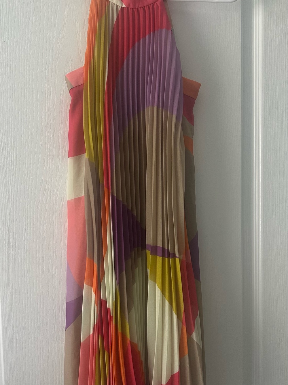 Trina Turk Pleated Multi-Color Halter Dress